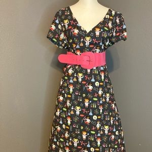 Handmade Black One Of a Kind Lab Scientist Wrap Dress
